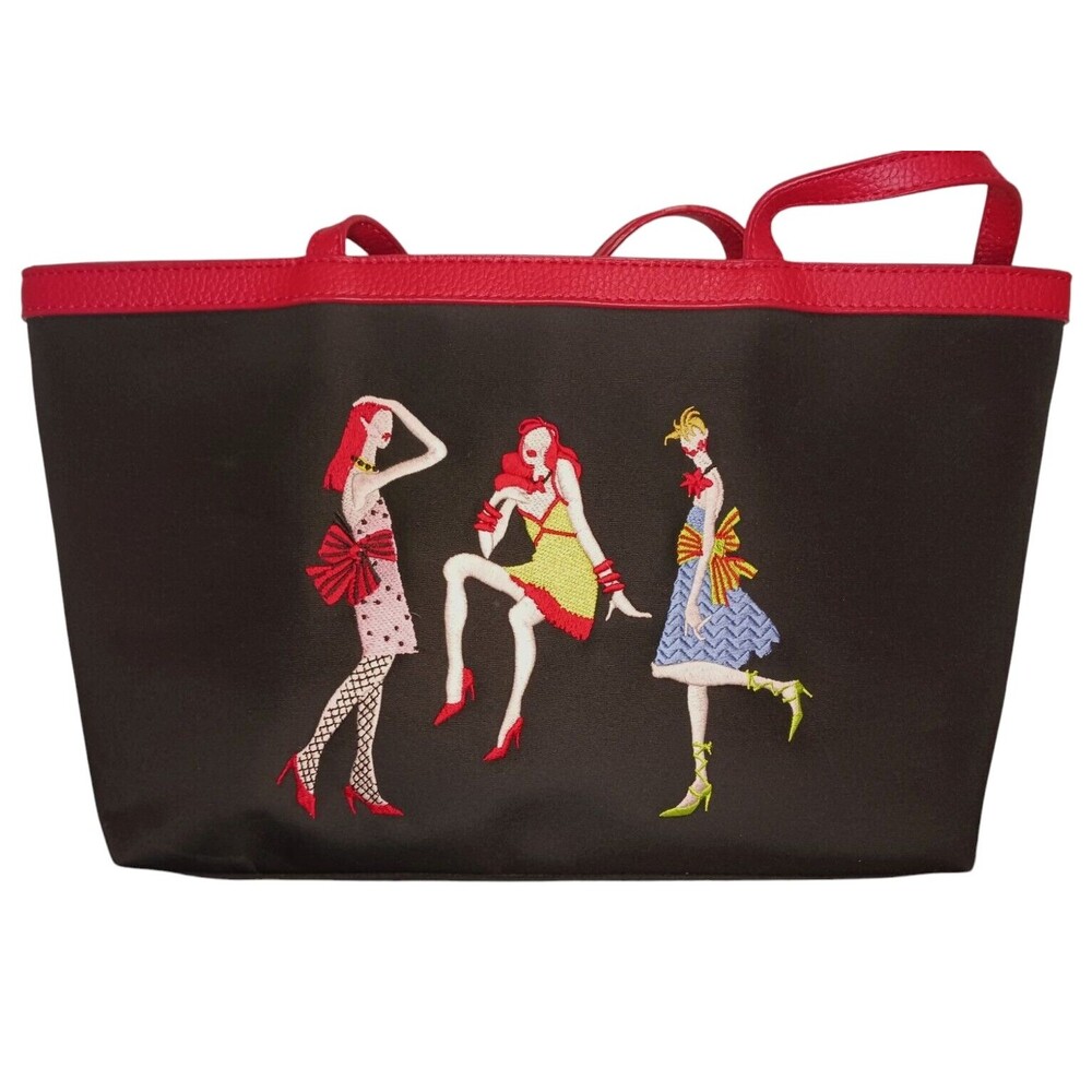 VTG SYDNEY LOVE Hip Chic Embroidered Fashion Fashionista Nylon Tote Shoulder Bag - Picture 2 of 6